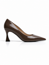 Élancia Chic — Escarpin Vernis Talon Sculpté MD-B5-MOCHA