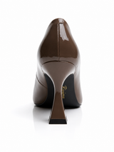 Élancia Chic — Escarpin Vernis Talon Sculpté MD-B5-MOCHA
