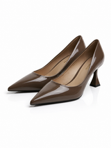 Élancia Chic — Escarpin Vernis Talon Sculpté MD-B5-MOCHA