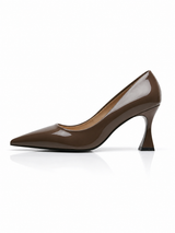 Élancia Chic — Escarpin Vernis Talon Sculpté MD-B5-MOCHA